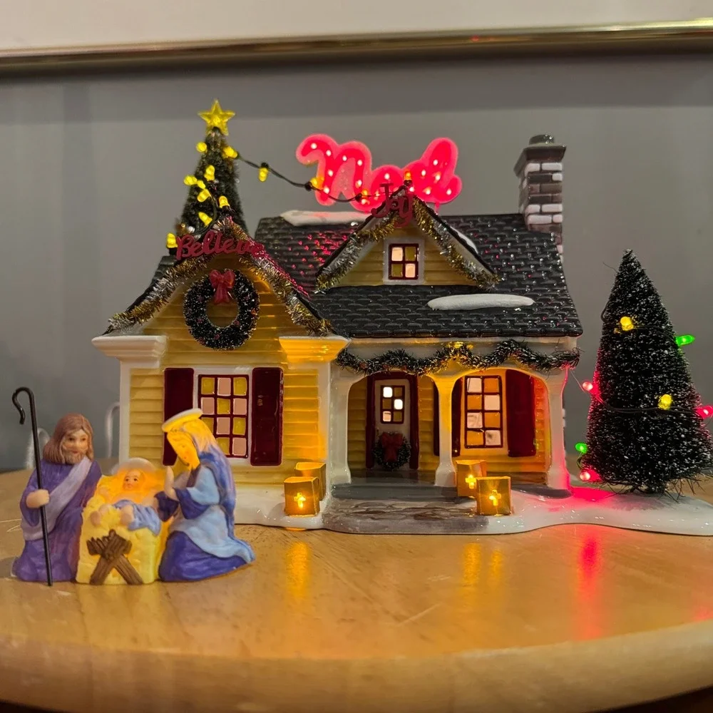 Department 56 Noel House Snow Village Christmas Lane Lighted w/ Box Dept 56