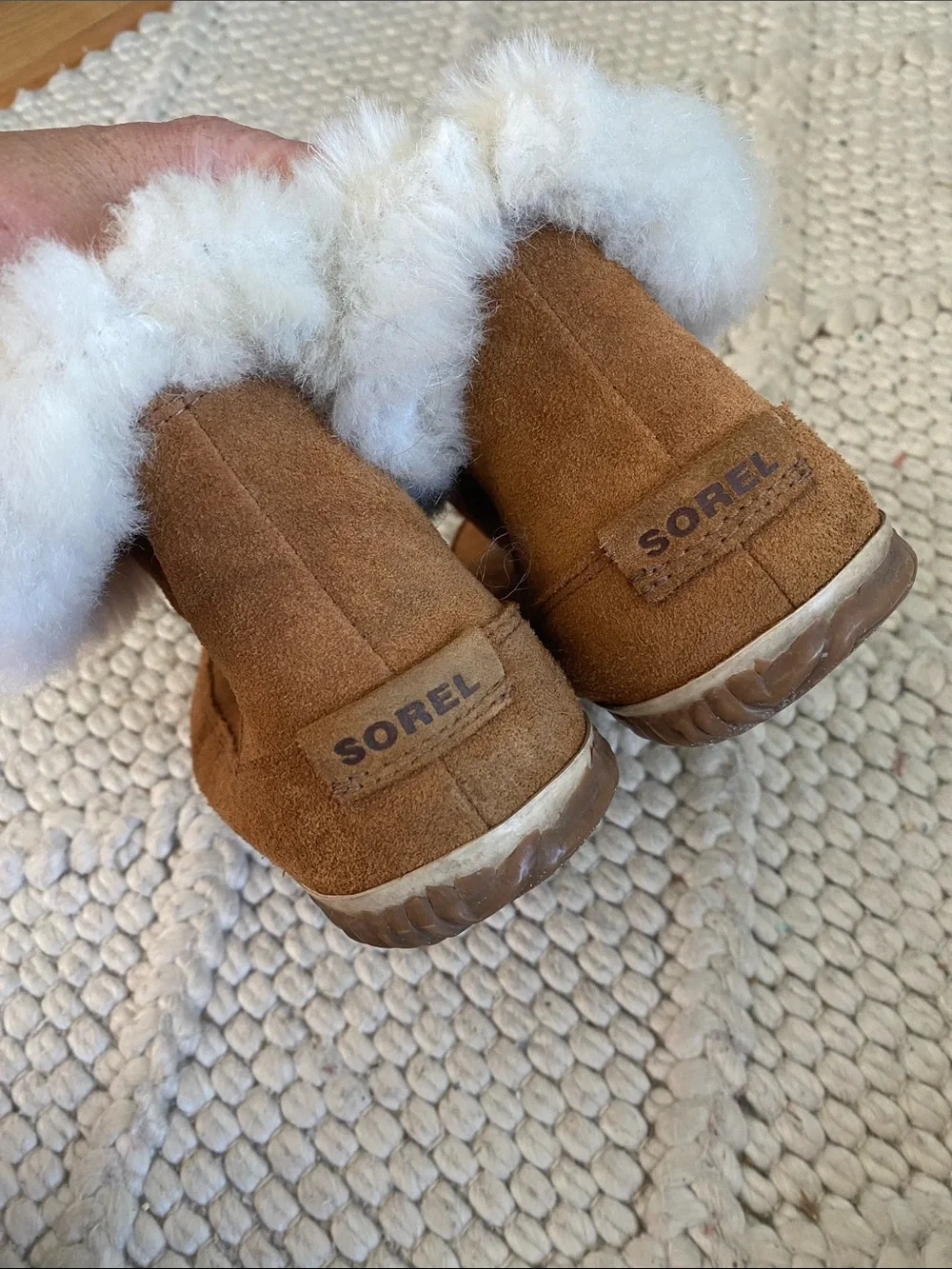 Sorel Chestnut Suede Shearling Out n About Ankle Boots, 8