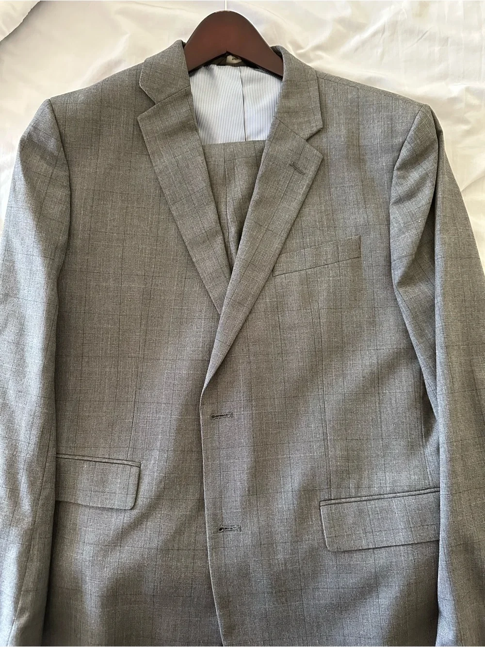 Banana Republic Light Gray Glen Plaid Two-Piece Suit