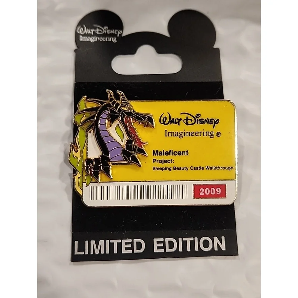 Disney Pin Maleficent as Dragon WDI Cast Member ID Badge 2009 3D LE 300 67942