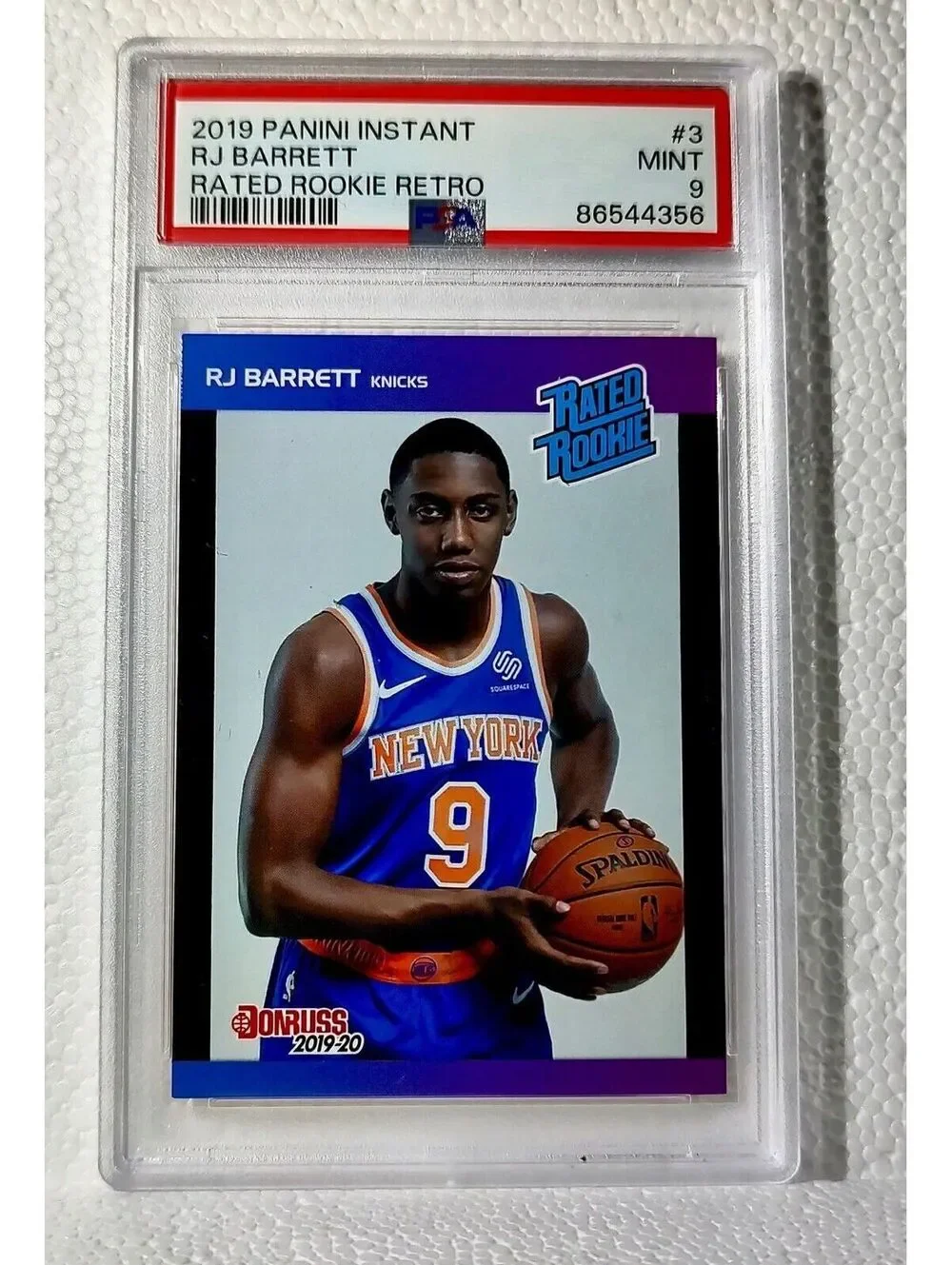 RJ Barrett 2019-20 Panini NBA Rated Rookie Retro Card 1/3431 PSA 9 MINT