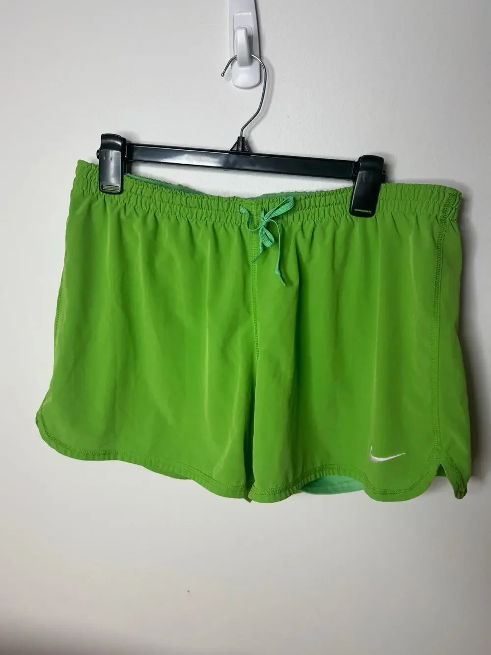 Nike Dri Fit Green Running Shorts Lined Athletic Workout Sz: Large
