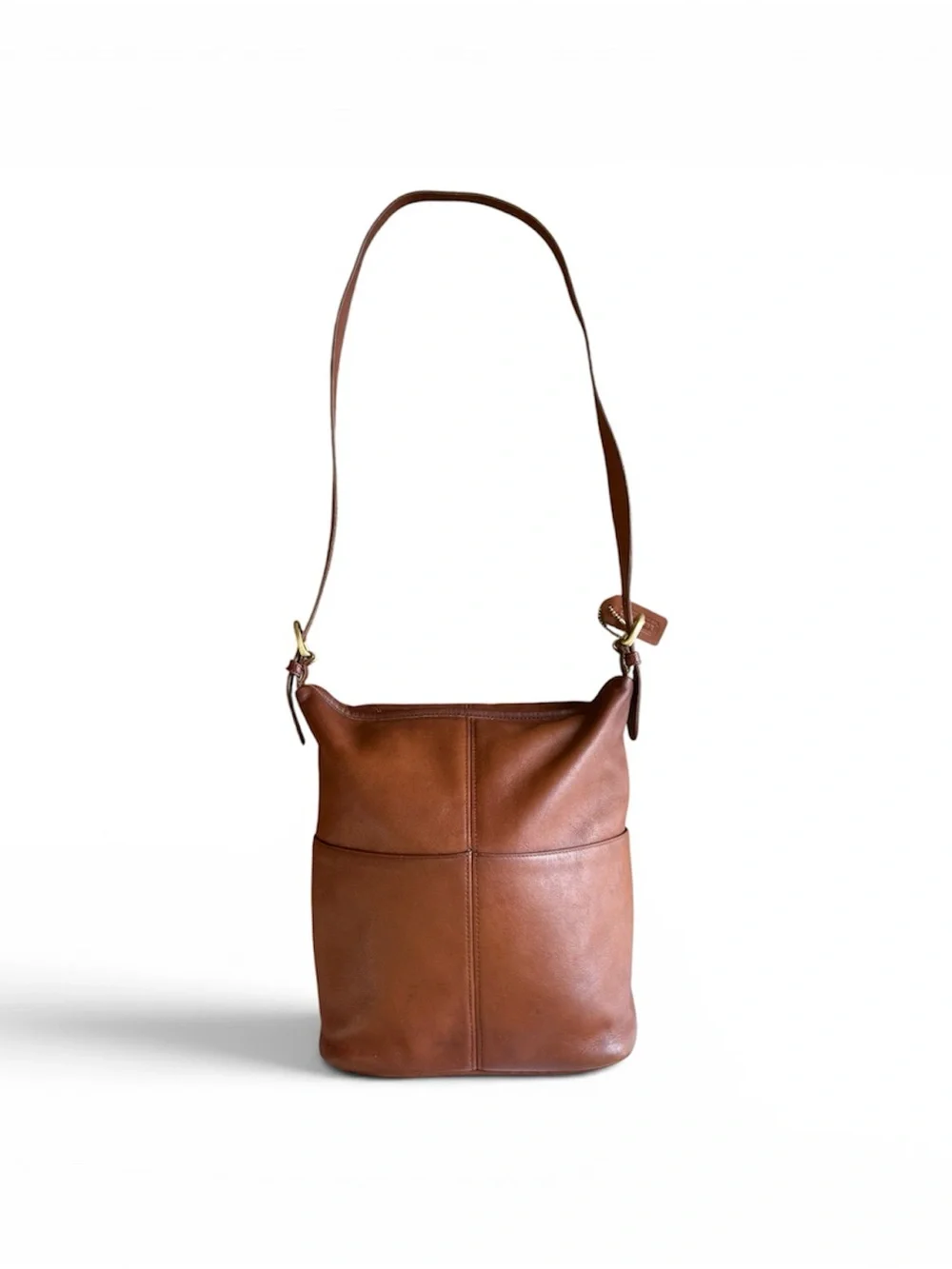 VINTAGE COACH TAN LEATHER SHOULDER BAG - REHABBED - AUTHENTIC