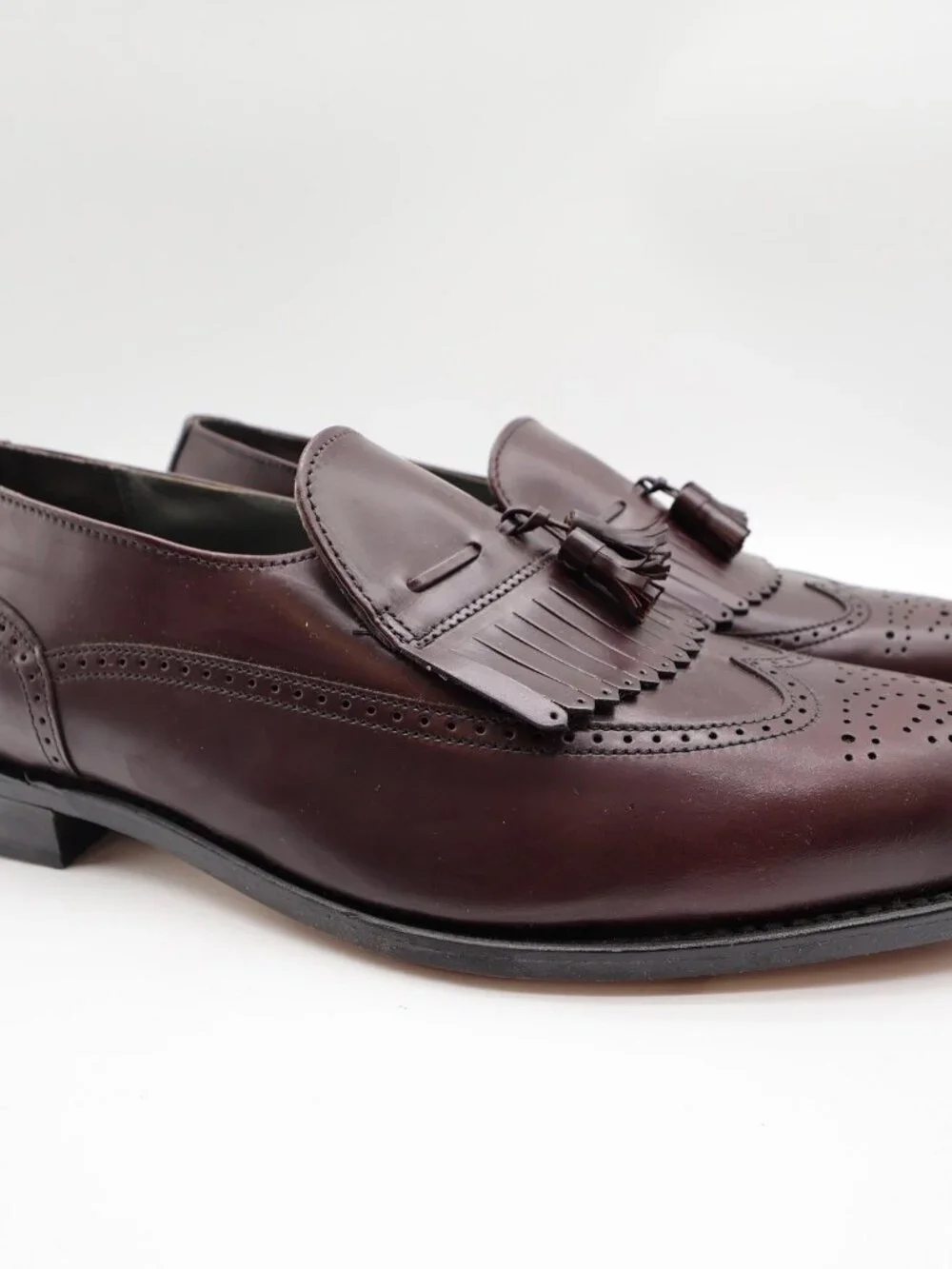 Dexter Brent Tassel Loafers Mens 12 2W Burgundy Leather Comfort Classic