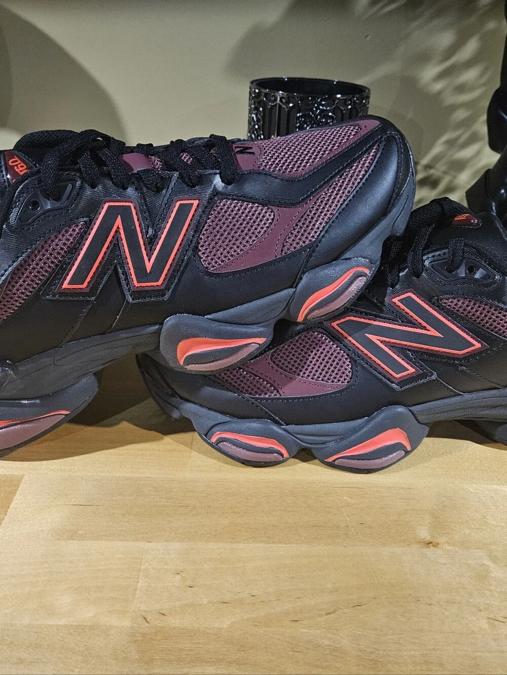 Size 13 - New Balance 9060 Black Washed Burgundy