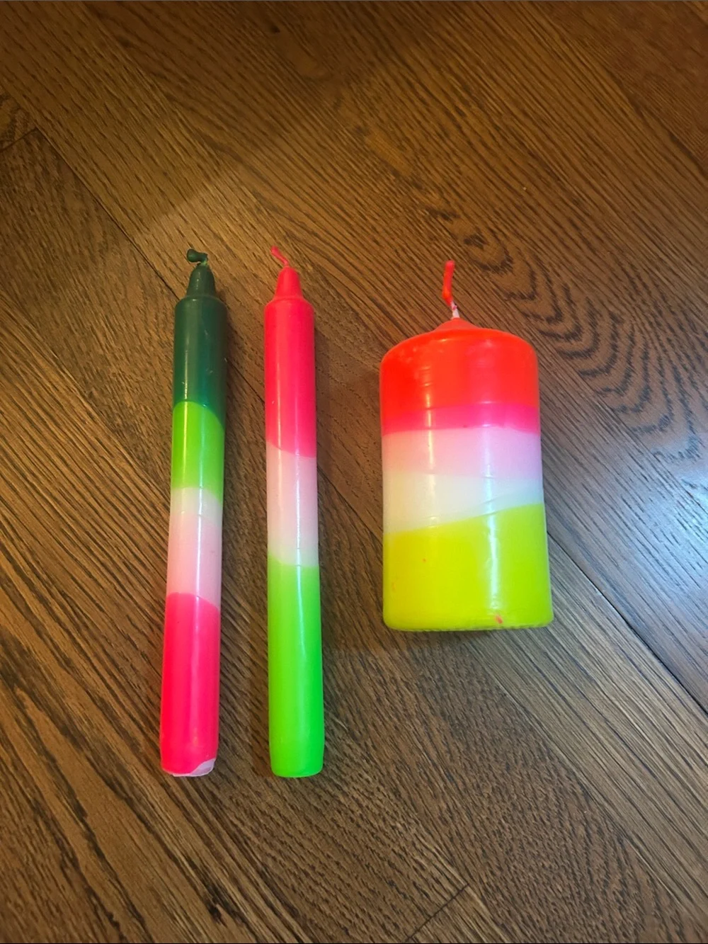 NWOT neon candles