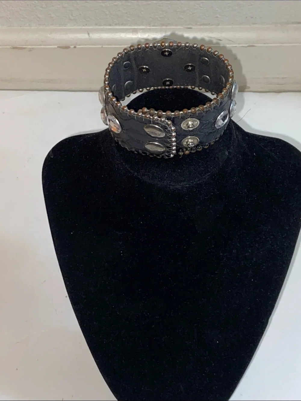 Vintage black leather
