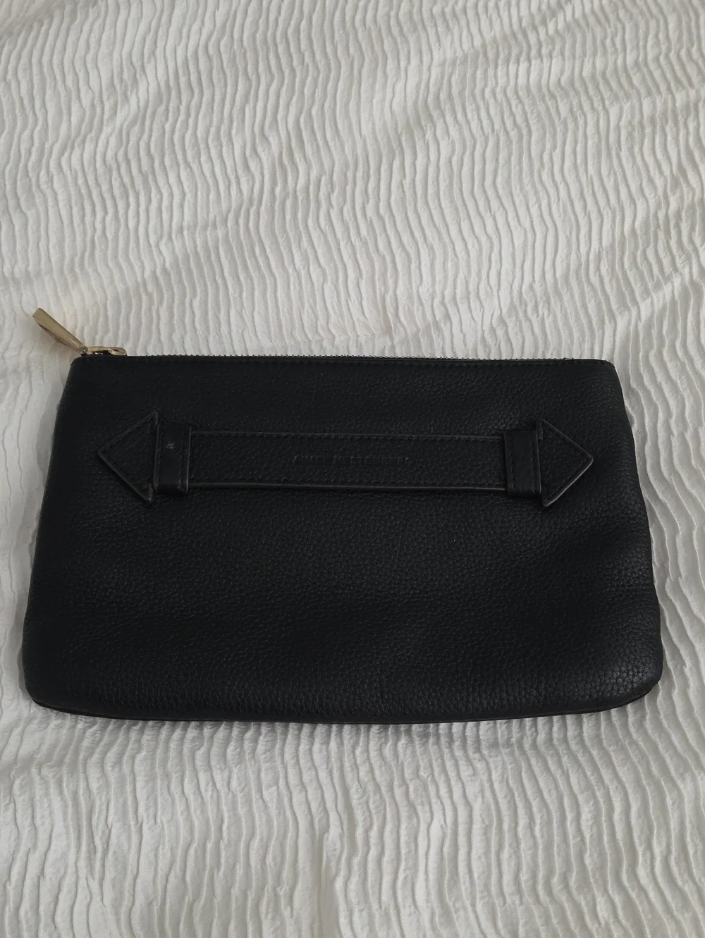 Aimee Kestenberg Black Leather Wristlet Clutch