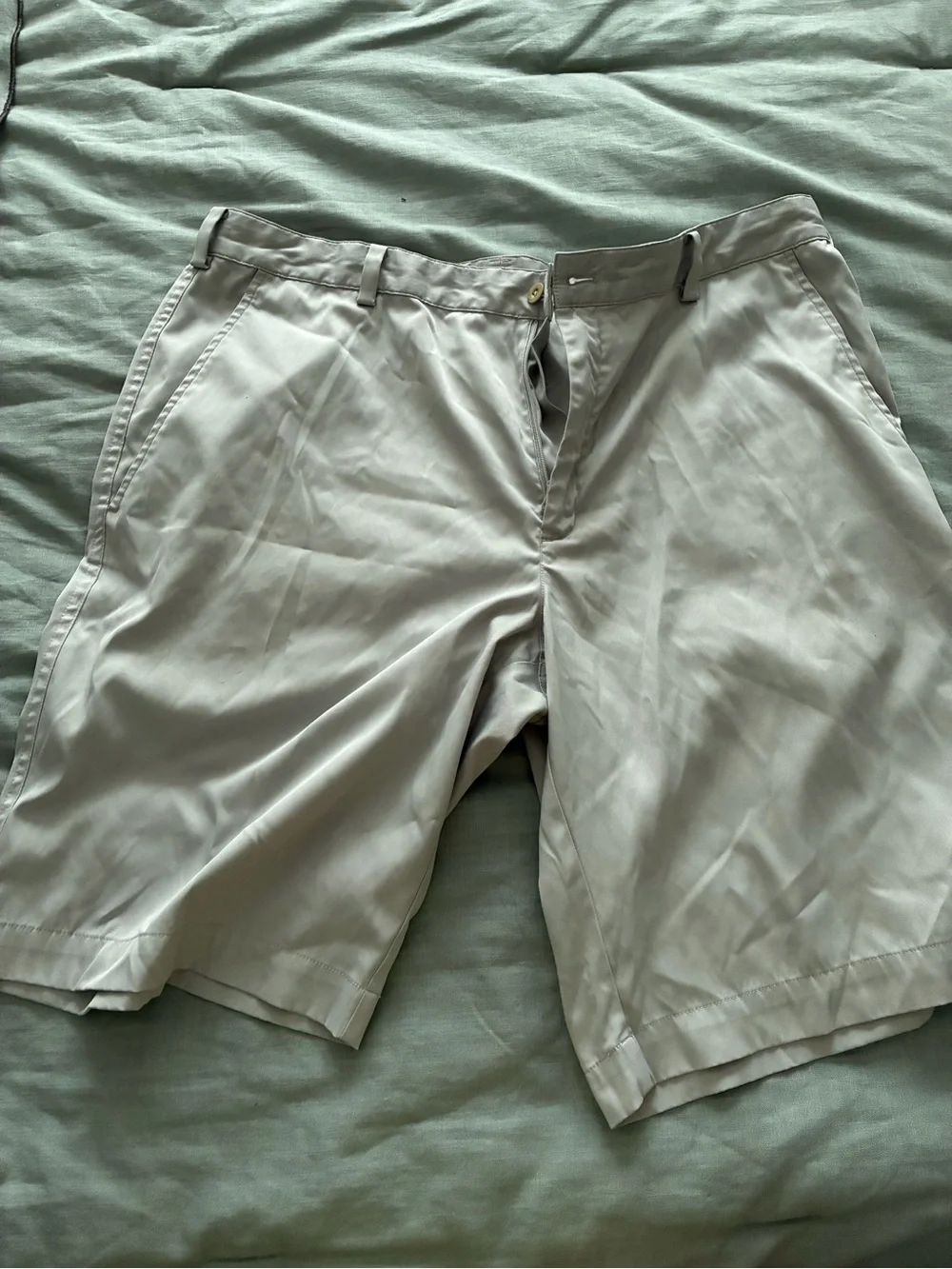 Nike Light Gray Flat-Front Men's Shorts
