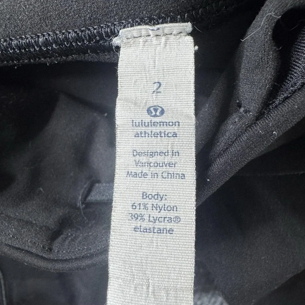 Lululemon Leggings Womens 2 Black Ankle Yoga Pants Pockets Workout Gym