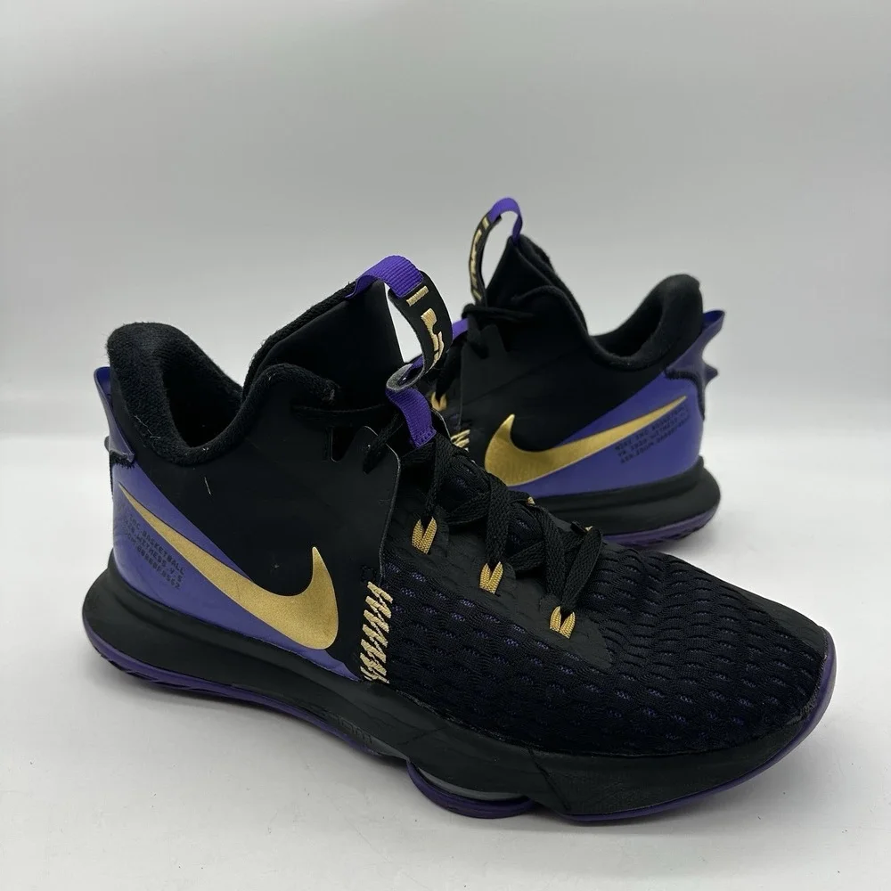 Nike LeBron Witness 5 CQ9380-003 Men's Size 13 Shoes Fierce Purple Metallic Gold