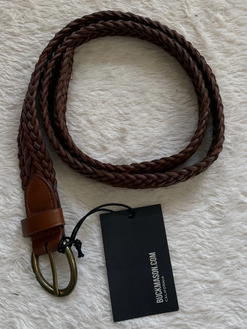 Buck Mason Braided Leather Belt 32 NWT
