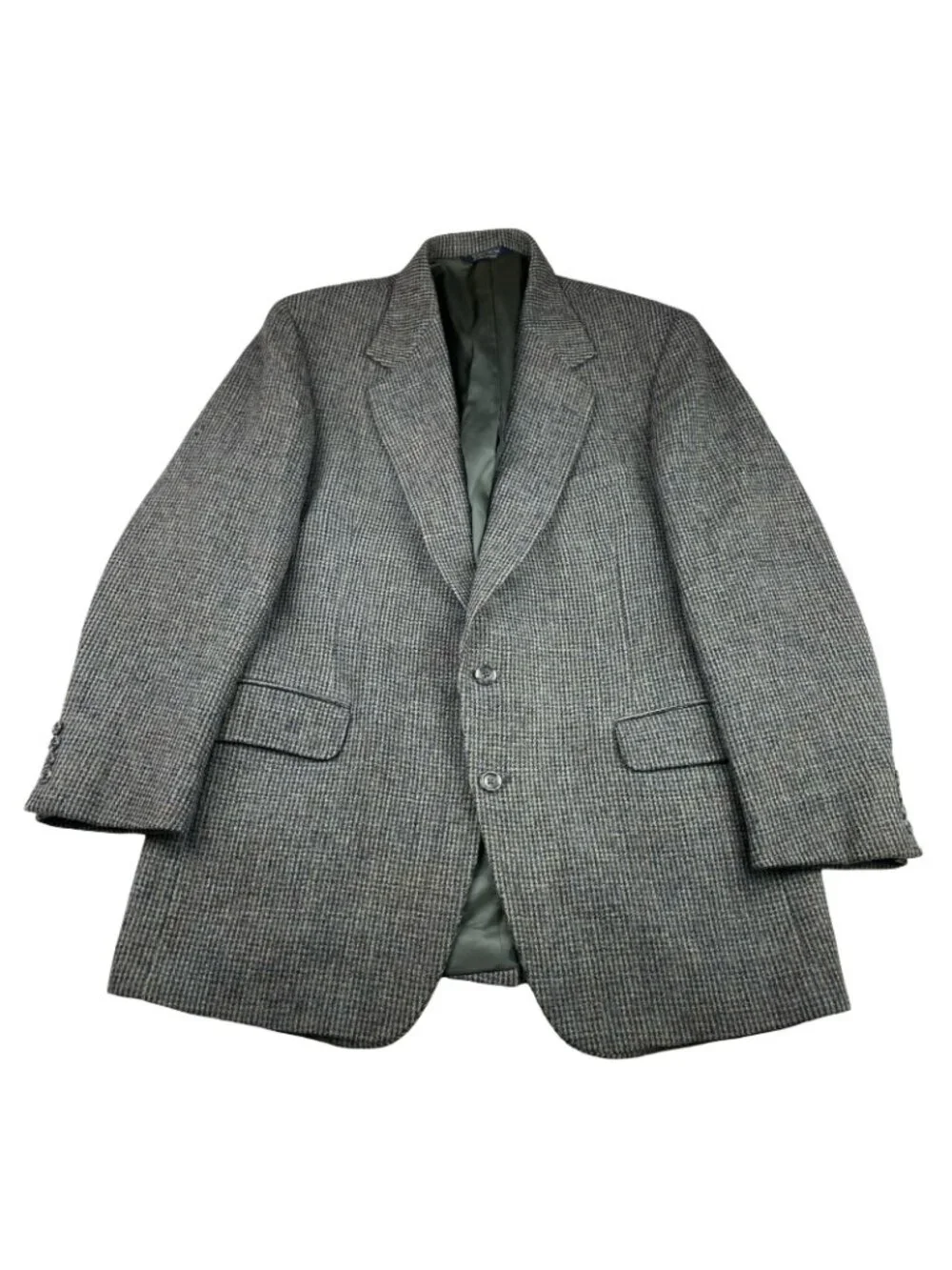 VTG Harris Tweed x Nordstrom Men's 100% Wool Blazer Blue/Beige • USA • 44R