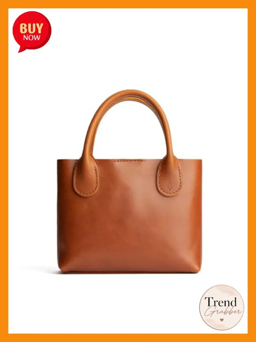 Full-Grain Leather Crossbody Bag with Handles