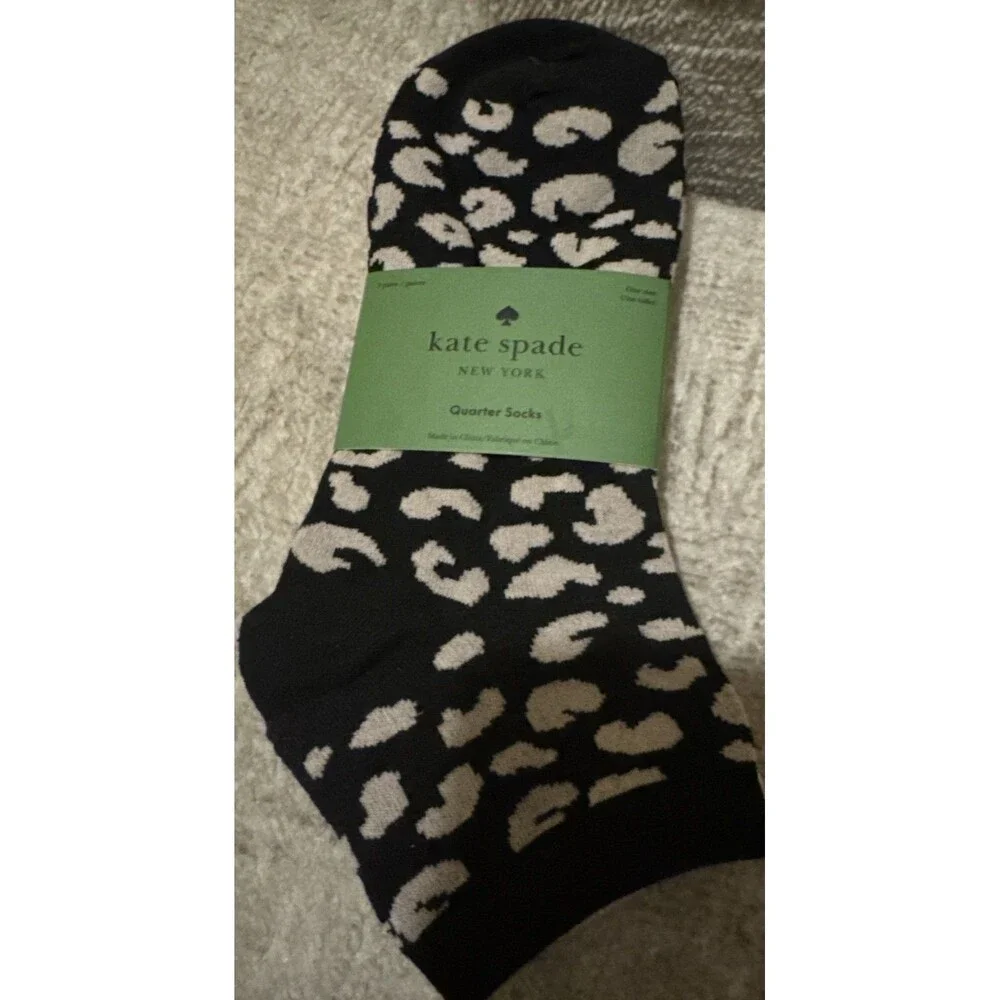 NWT Kate Spade Women Quarter Sock - Pink, Gray, Cheetah - 3Pairs FAST SHIP!! 💨