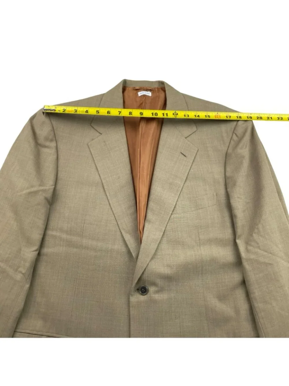 Brioni Men's Nomentano 100% Wool 2-Button Blazer Beige • Italy • 44R US