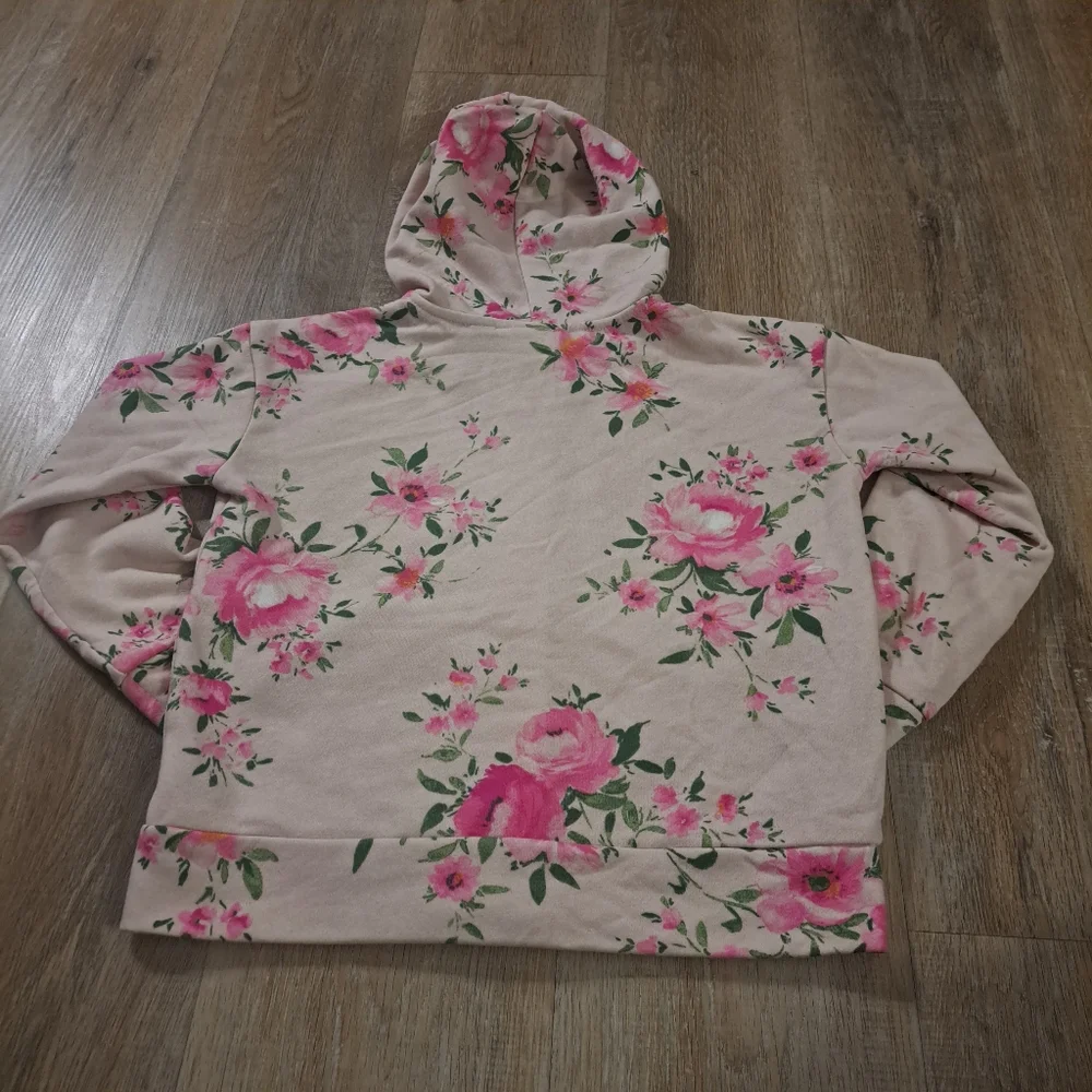 The Children's Place Kid's 'LOVE' Pink Floral Zip-up Hoodie Girl's Size 7/8 (M)
