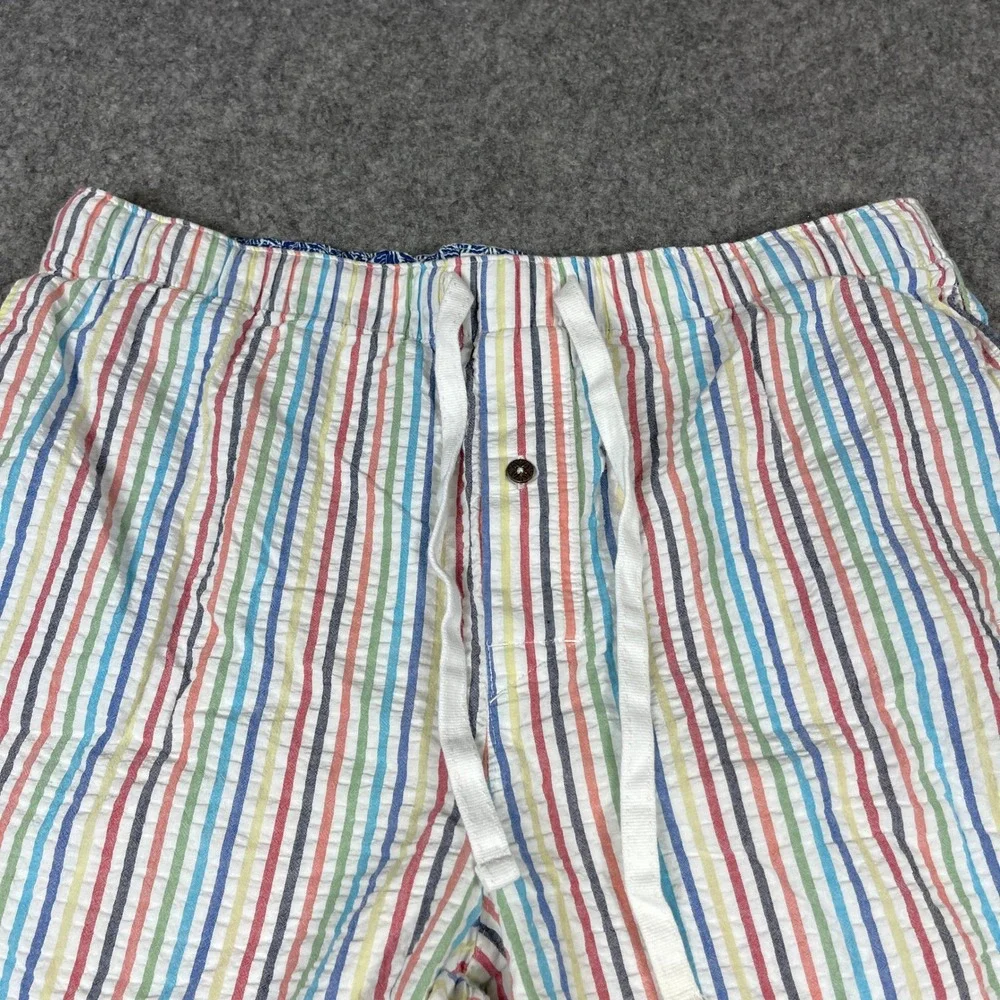Tommy Bahama Seersucker Shorts Mens Large Multicolor Striped Cotton Drawstring