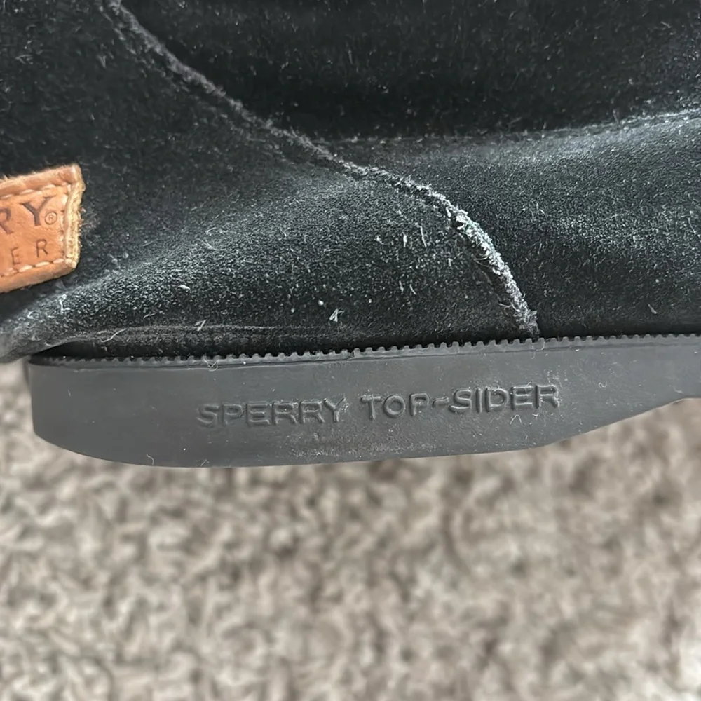 Sperry Top Sider Black Suede Knee-High mocassin Boots