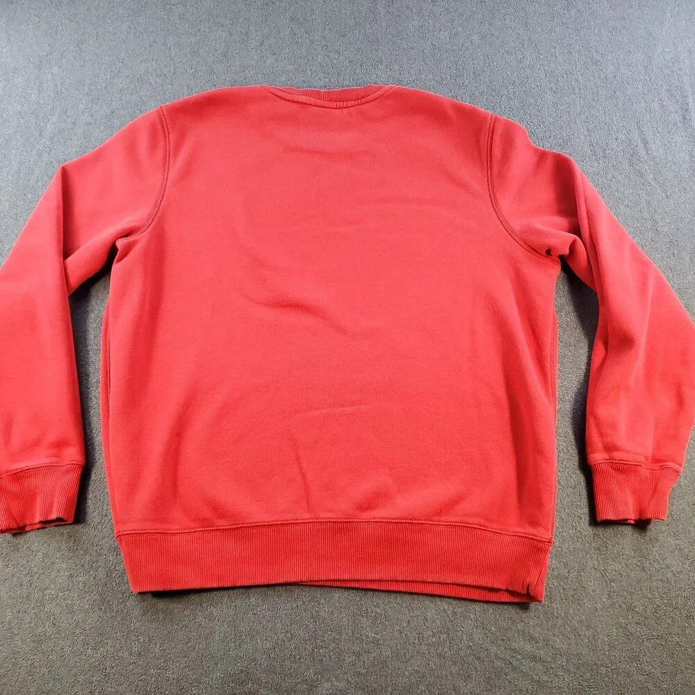 Nike Sweatshirt Men’s Large Red Classic  Swoosh Logo Athletic Pullover Fleece Li