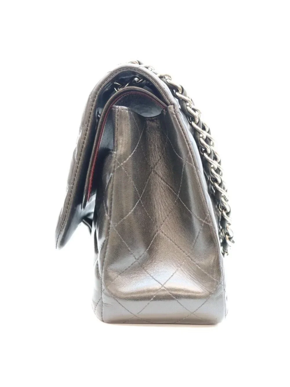 Chanel Black Lamb Silver Double Flap Maxi Quilted 30