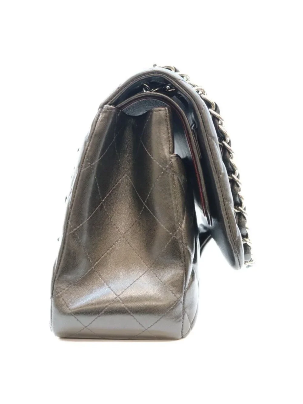 Chanel Black Lamb Silver Double Flap Maxi Quilted 30