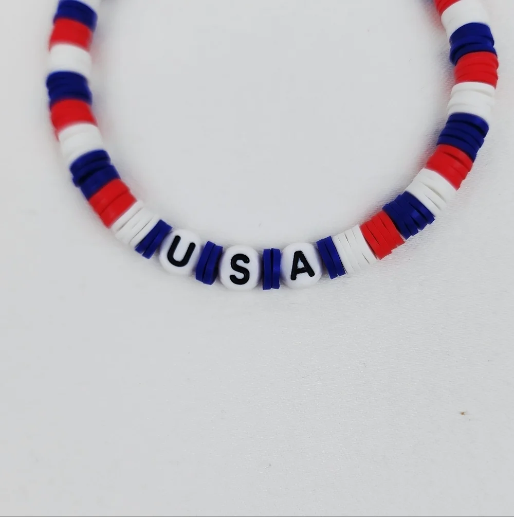 Handmade USA 4th Of July  Bracelet