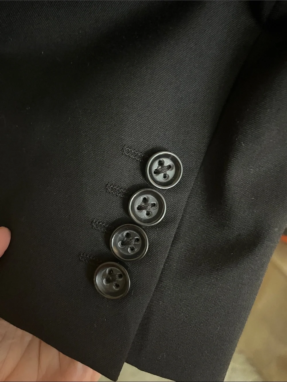 Stafford Black Two-Button Notch Lapel Sport Coat