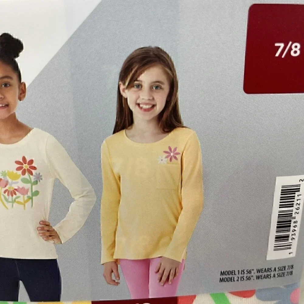 NEW Member's Mark My Favorite T-shirt 2 Pack Girl's Size 7/8 Tag Free Comfort