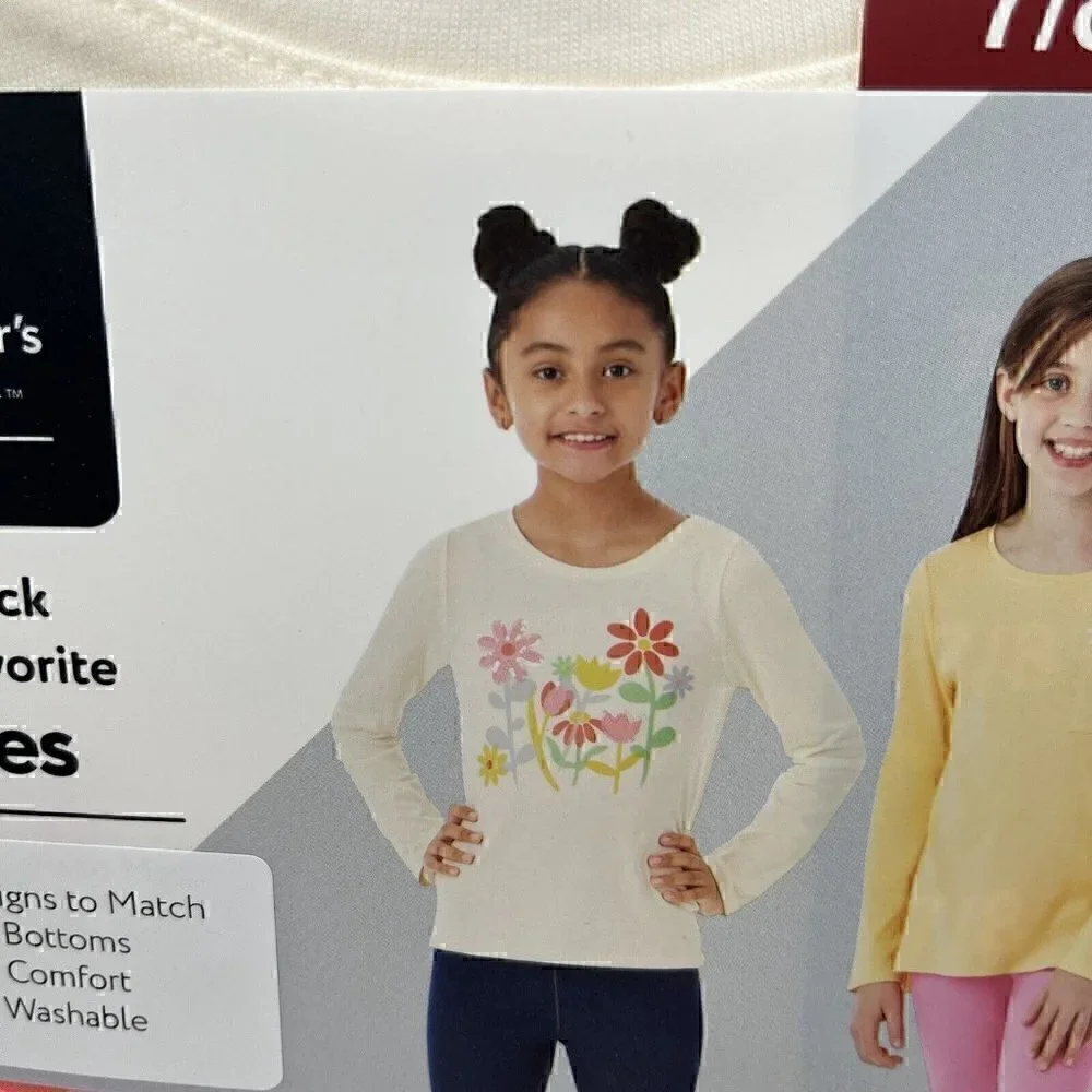 NEW Member's Mark My Favorite T-shirt 2 Pack Girl's Size 7/8 Tag Free Comfort