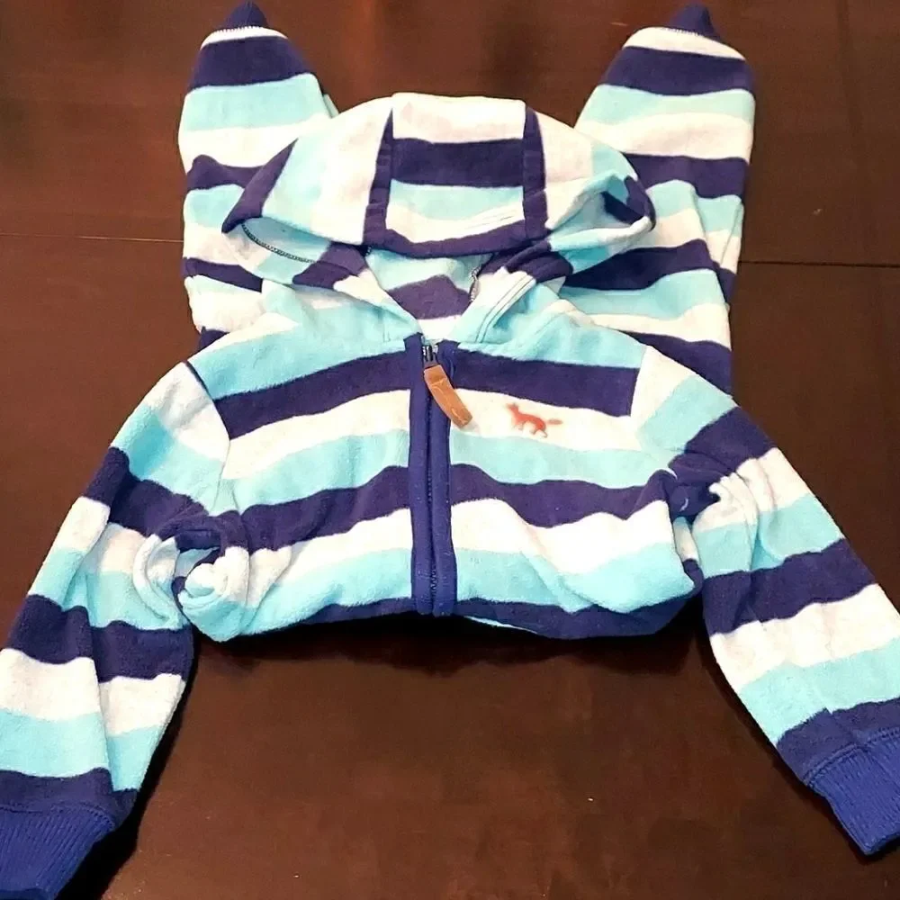 Carter's Striped Hooded Jumpsuit 18M
