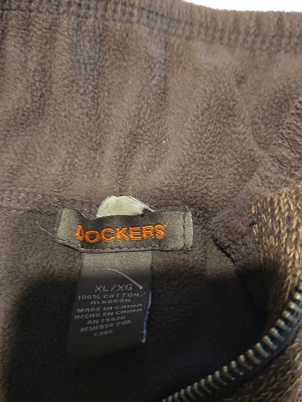 Dockers Men's Brown Zip-Up Knit Sweater