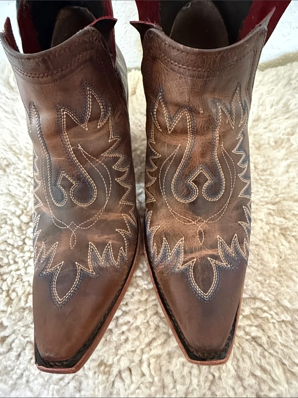 Ariat Women's Brown Western Ankle Boots with Aztec Accent