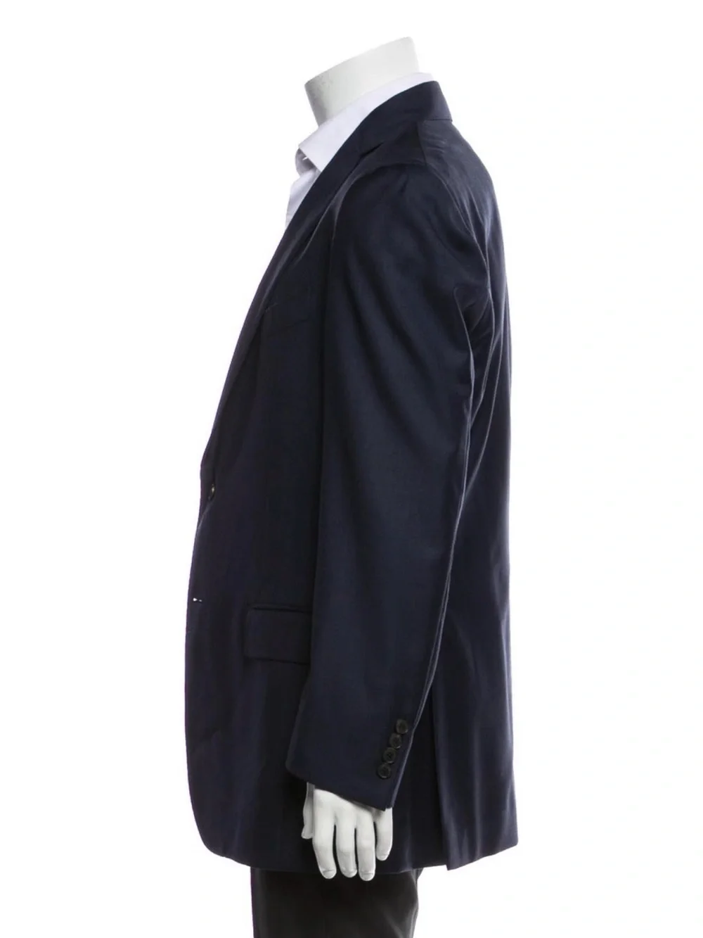Salvatore Ferragamo Navy Single-Breasted Wool Blazer