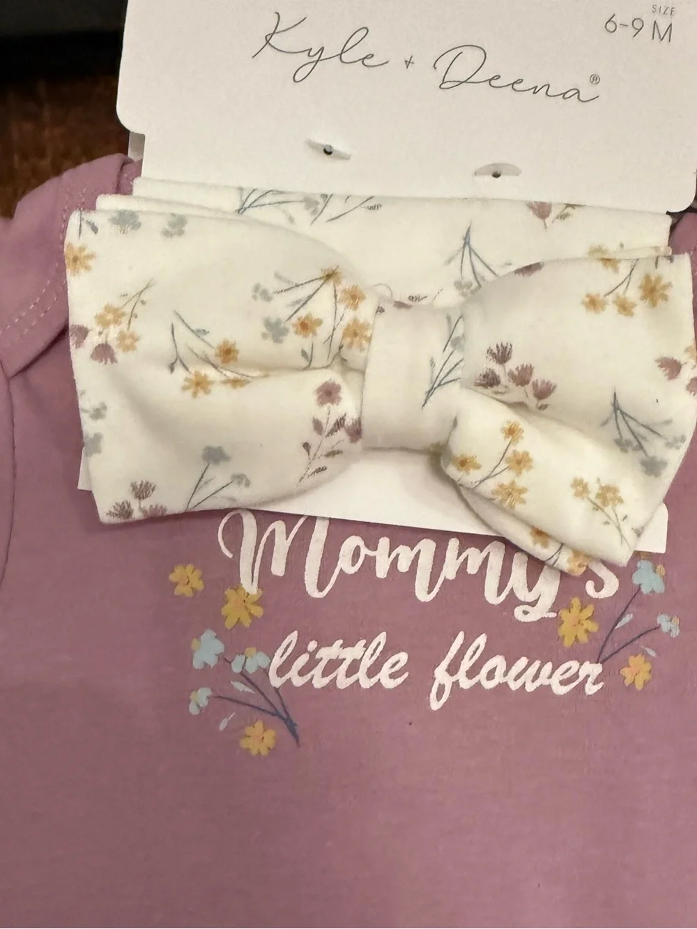 Kyler & Deena Mauve 'Mommy's Little Flower' Baby One-Piece Bodysuit - 6-9M