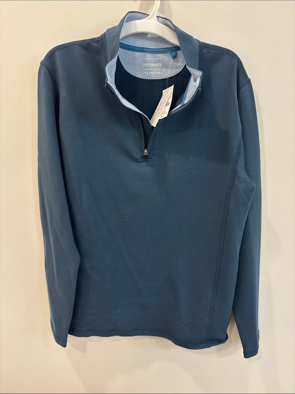 NWT Crewcuts Boys Slate Blue Quarter-Zip Pullover - 12/14