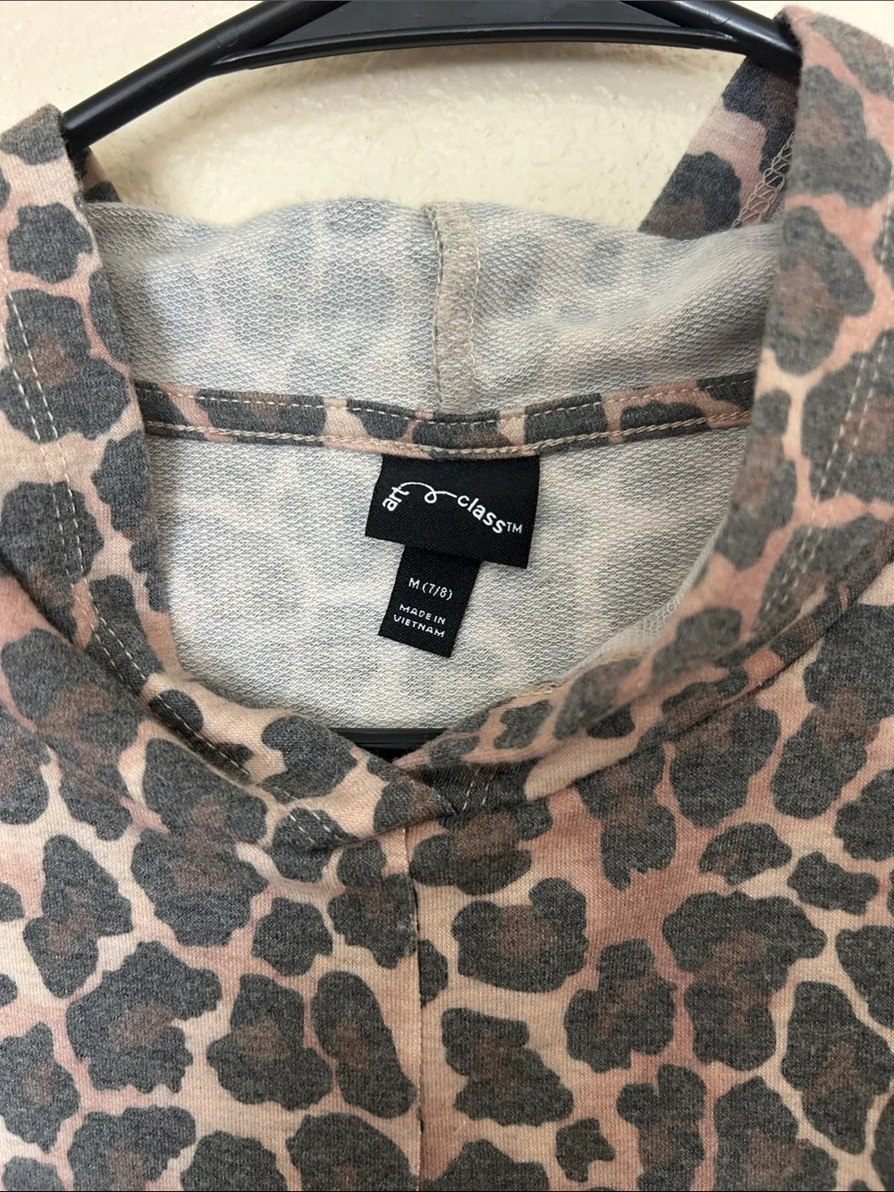 Leopard Print Hooded Pullover