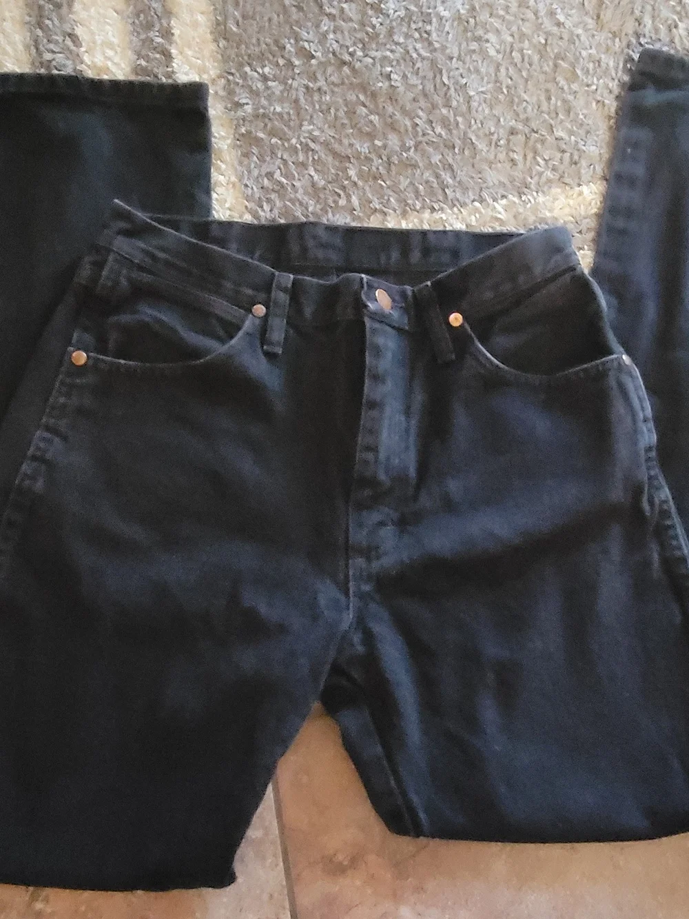 Wrangler Black Denim Pocket with Tan Patch 30x32