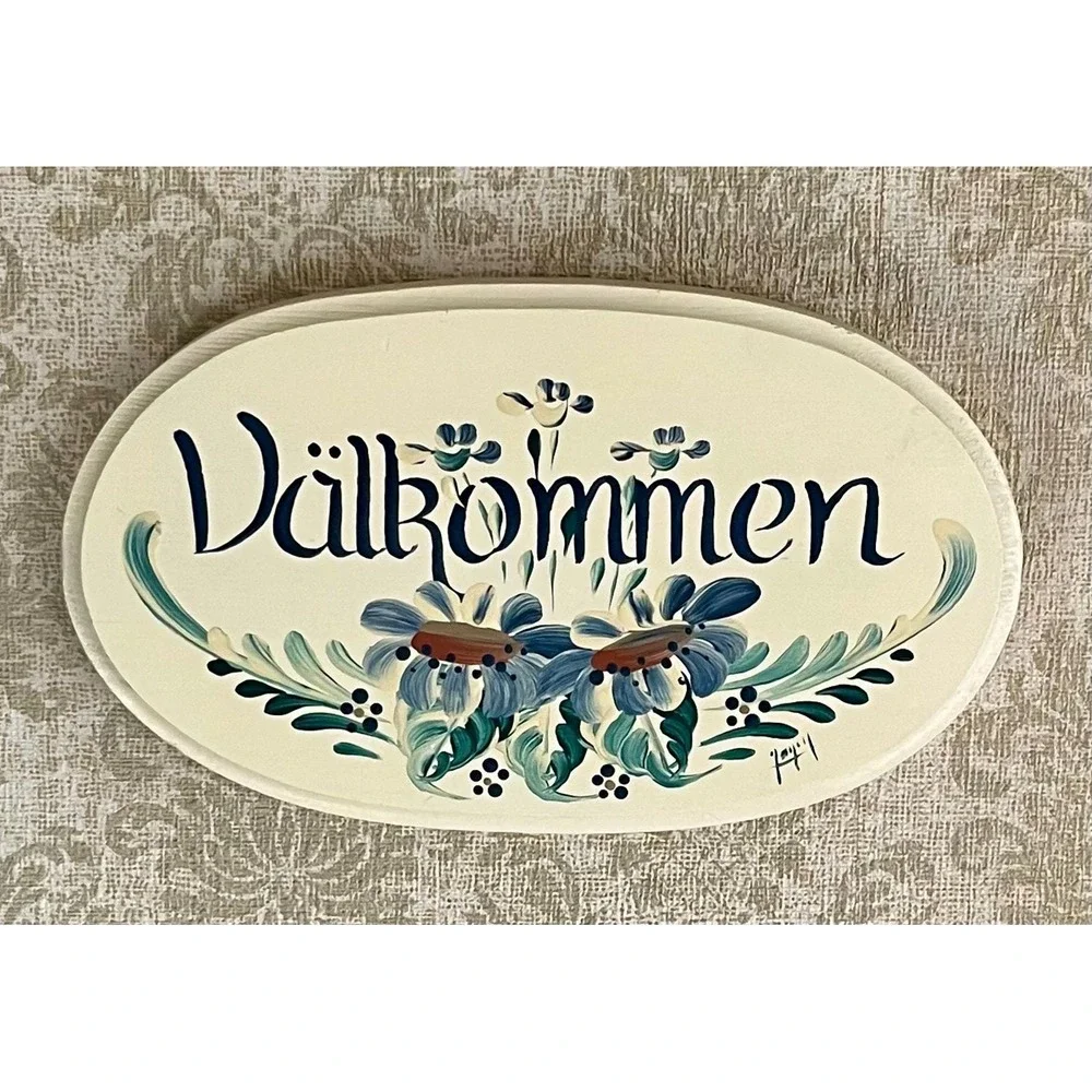 Vintage Hand‑Painted Swedish 