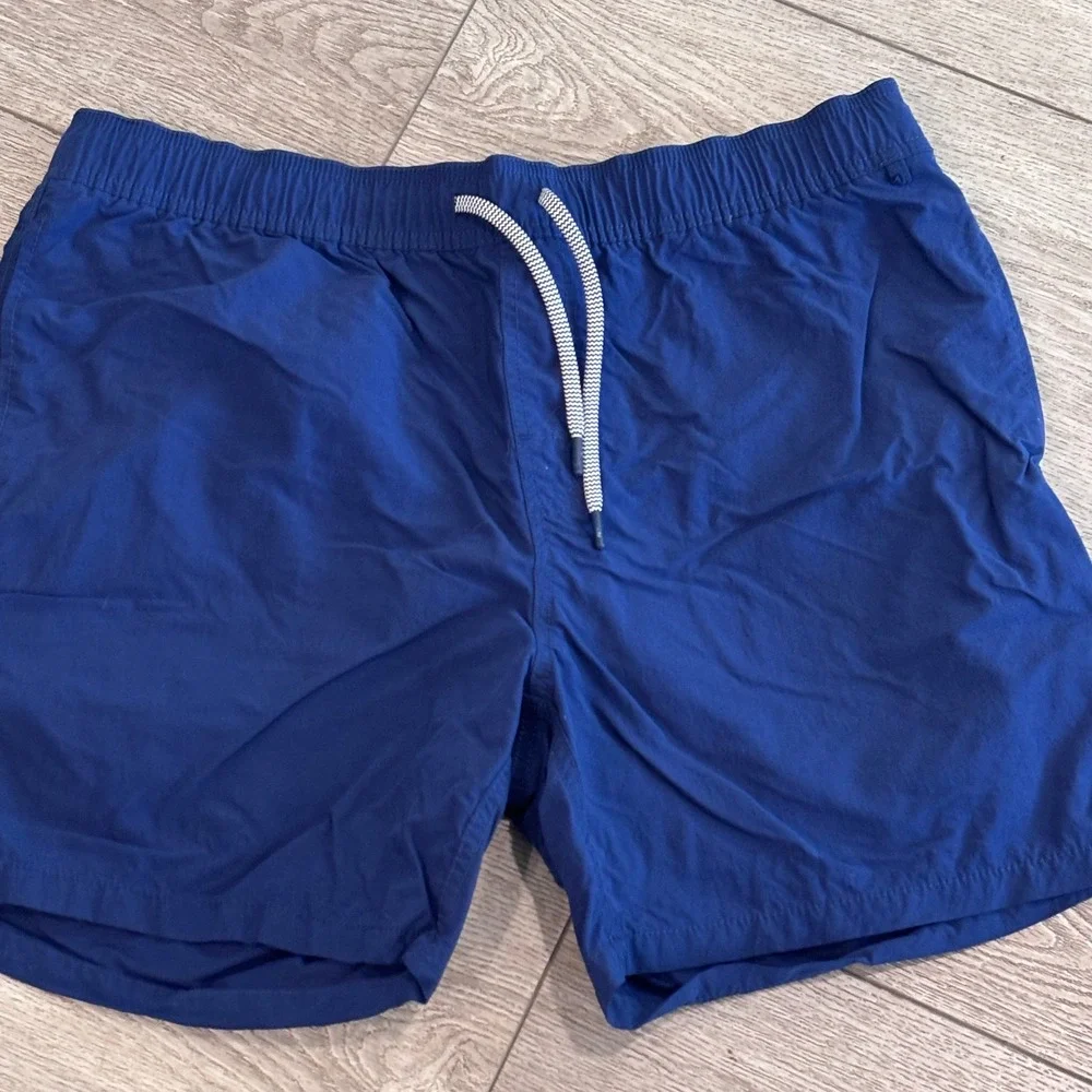 Rein Spooner Swim Trunks Mens L Blue Nylon Drawstring Board Shorts Beachwear