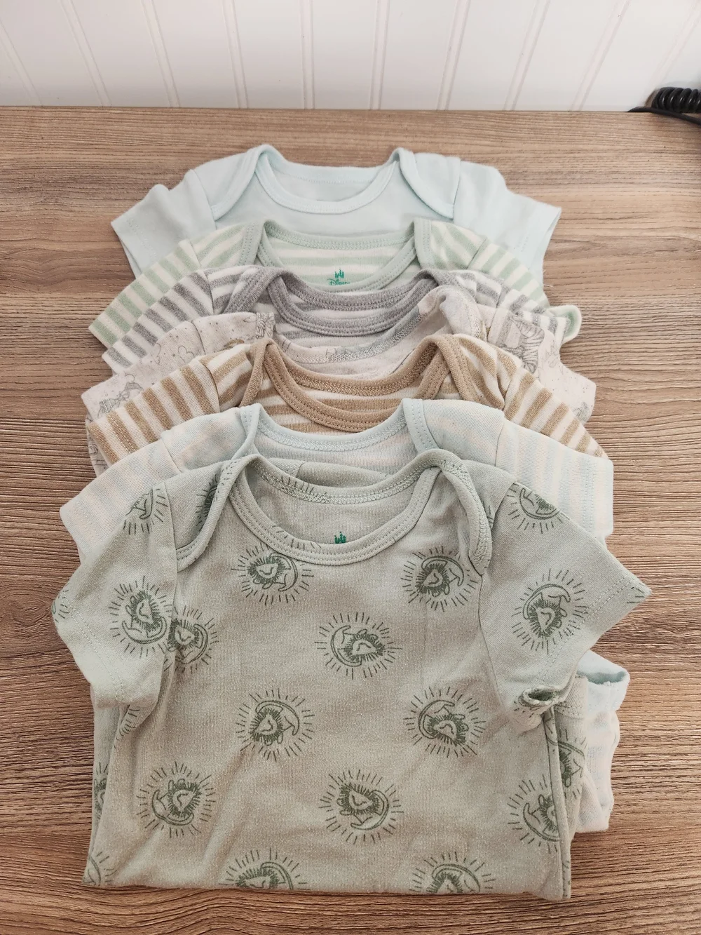 Disney Baby Cotton Knit Short Sleeve One Piece Outfits Size 12M Set Of 7
