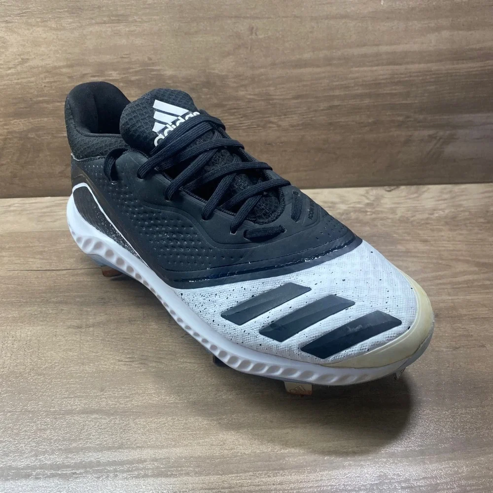 Adidas Icon Bounce Baseball Metal Cleat Womens 9 Black White G28305‎ Spikes