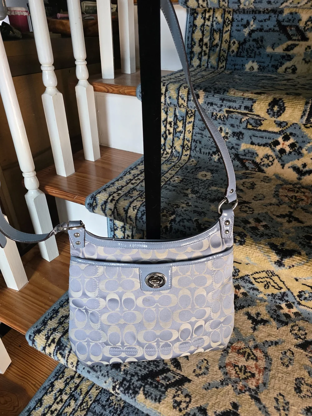 Coach Light Blue Signature Crossbody Bag