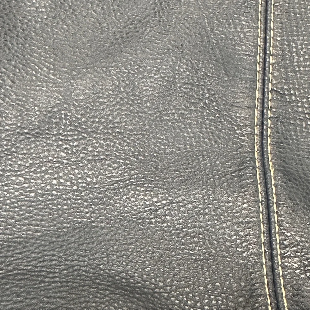 Merona Dark Blue Tan Brown Faux Leather Shoulder Bag Purse Handbag Classic