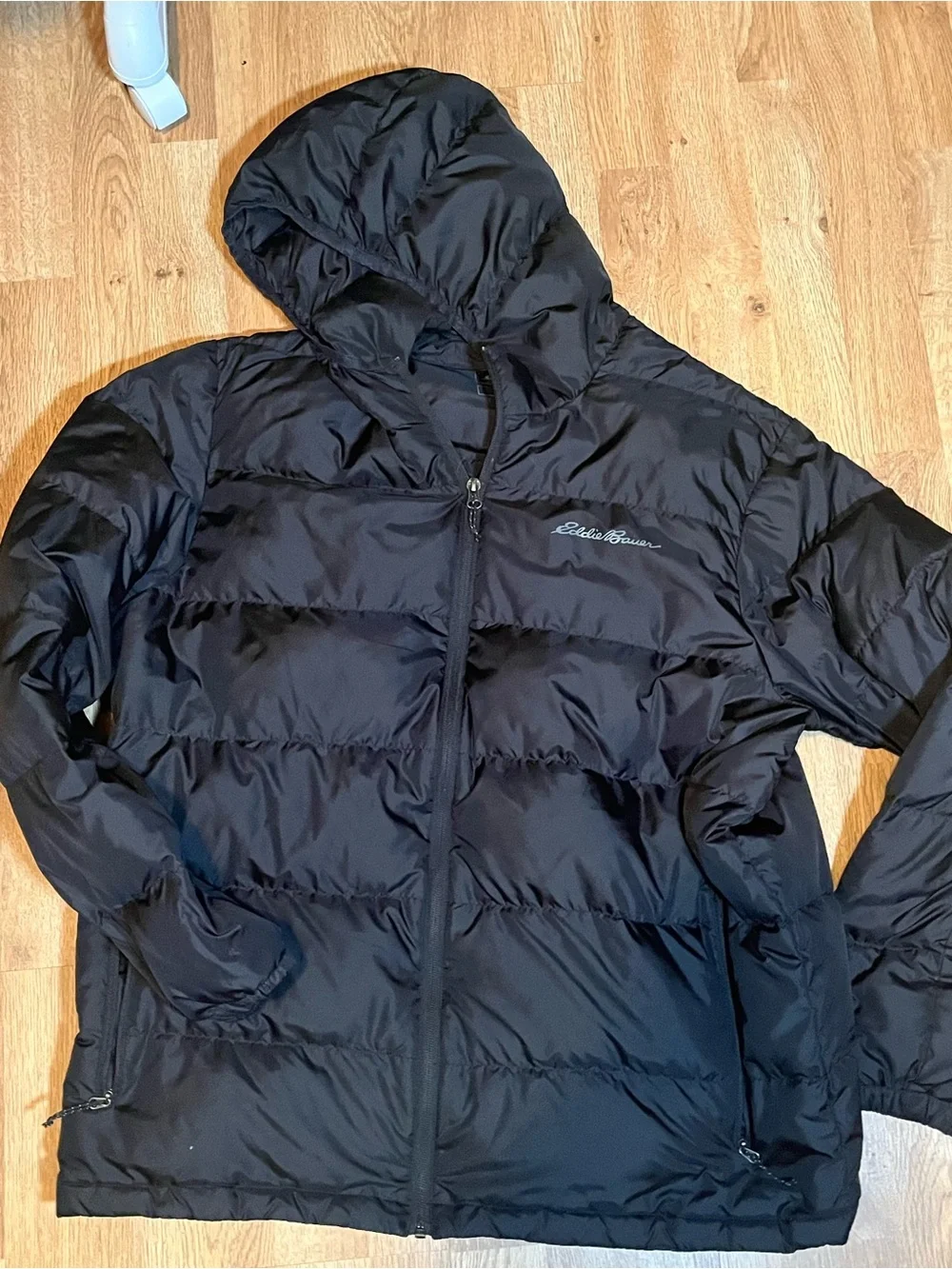 Eddie Bauer Black Quilted Jacket with Logo