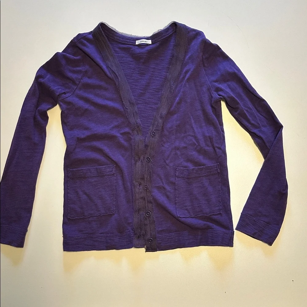 Crewcuts Vibrant Purple Knit Cardigan Sweater