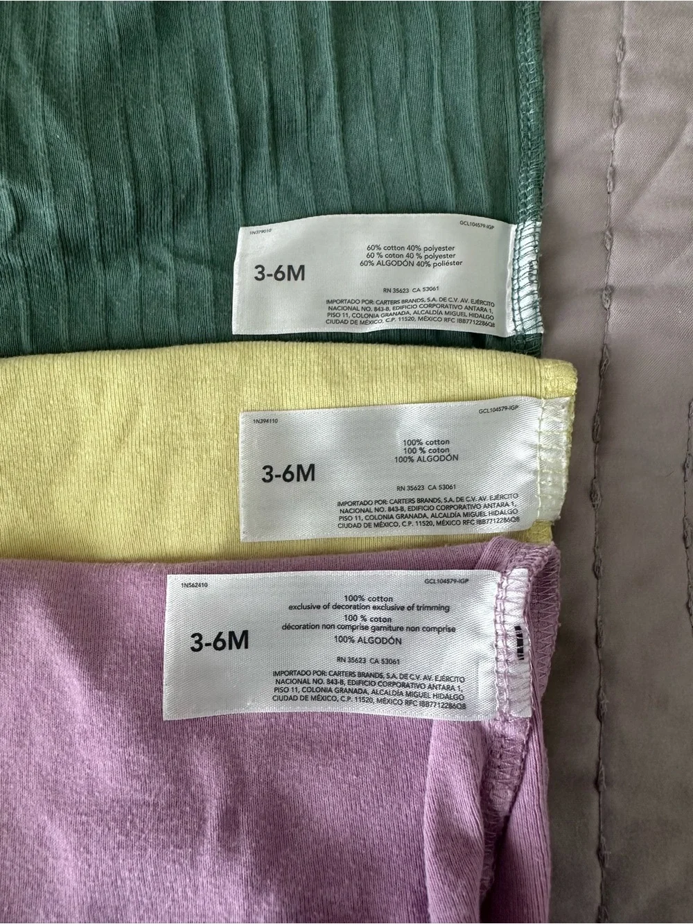 Carters three cotton