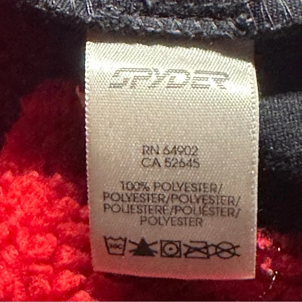 Spyder Men’s 1/4 Zip Pullover Performance Fleece Sweater Size S Red & Black