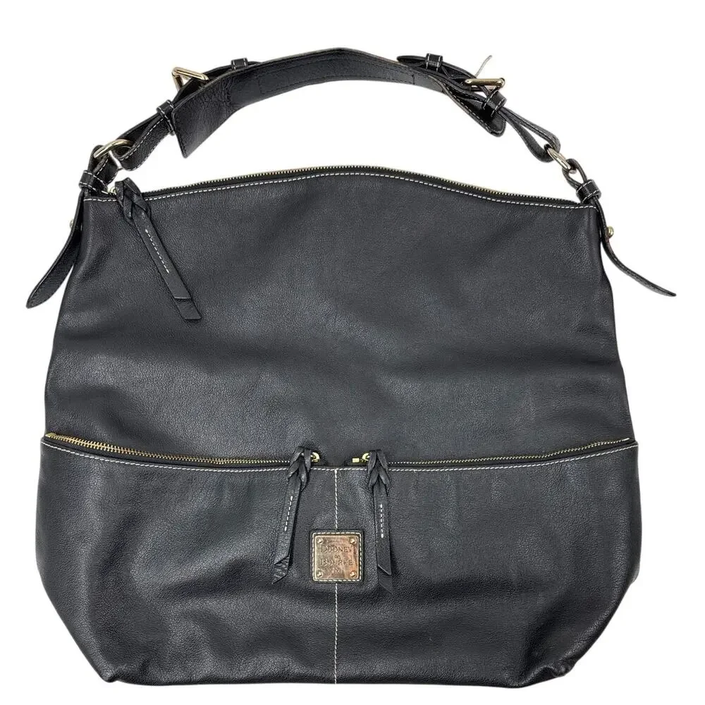 Dooney & Bourke Dillen Pebble Leather Pocket Sac, Hobo Style, Black