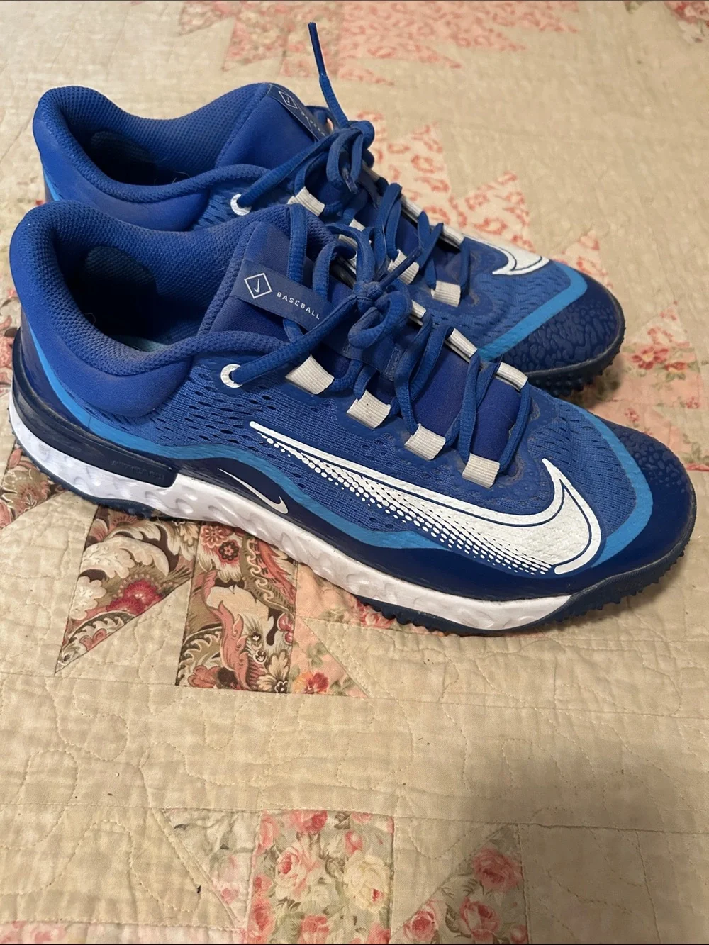 Nike Royal Blue Baseball Cleats with White Swoosh